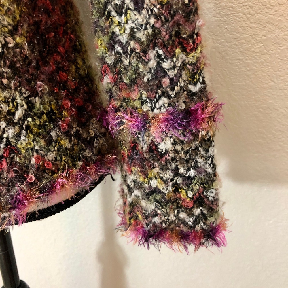Joseph Ribkoff Jacket Women's 6 Colorful Funky Fuzzy Vintage 90s Statement Piece - Picture 7 of 11